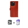 MARSİLYAN™- iPhone 15 Pro Max Kılıf Siluet Işık Serisi - Siyah Bilvis 5in1 3D Magic Cam Ekran Koruyucu + PVD Metal Kamera Lens - LT