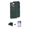 MARSİLYAN™- iPhone 15 Pro Max Kılıf Siluet Işık Serisi - Siyah Bilvis 5in1 3D Magic Cam Ekran Koruyucu + Raze Metal Kamera Lens - TMGI