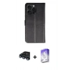 MARSİLYAN™- iPhone 15 Pro Max Kılıf Siluet Işık Serisi - Siyah Bilvis 5in1 3D Magic Cam Ekran Koruyucu + Raze Metal Kamera Lens - LT