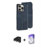 MARSİLYAN™- iPhone 15 Pro Max Kılıf Siluet Işık Serisi - Siyah Bilvis 5in1 3D Magic Cam Ekran Koruyucu + Raze Metal Kamera Lens - TMGI