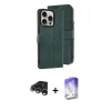 MARSİLYAN™- iPhone 15 Pro Max Kılıf Siluet Işık Serisi - Siyah Bilvis 5in1 3D Magic Cam Ekran Koruyucu + Raze Metal Kamera Lens - GS