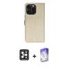 MARSİLYAN™- iPhone 15 Pro Max Kılıf Siluet Işık Serisi - Siyah Bilvis 5in1 3D Magic Cam Ekran Koruyucu + Siyah PVD Metal Kamera Lens
