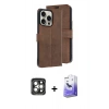 MARSİLYAN™- iPhone 15 Pro Max Kılıf Siluet Işık Serisi - Siyah Bilvis 5in1 5D Magic Hayalet Cam Ekran Koruyucu + Gri PVD Metal Kamera Lens