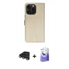 MARSİLYAN™- iPhone 15 Pro Max Kılıf Siluet Işık Serisi - Siyah Bilvis 5in1 5D Magic Hayalet Cam Ekran Koruyucu + Raze Metal Kamera Lens - TMGI
