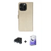 MARSİLYAN™- iPhone 15 Pro Max Kılıf Siluet Işık Serisi - Siyah Bilvis 5in1 5D Magic Hayalet Cam Ekran Koruyucu + Raze Metal Kamera Lens - LT