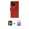 MARSİLYAN™- iPhone 15 Pro Max Kılıf Siluet Işık Serisi - Siyah Bilvis 5in1 5D Magic Hayalet Cam Ekran Koruyucu + PVD Metal Kamera Lens - TU