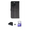 MARSİLYAN™- iPhone 15 Pro Max Kılıf Siluet Işık Serisi - Siyah Bilvis 5in1 5D Magic Hayalet Cam Ekran Koruyucu + Raze Metal Kamera Lens - LT