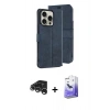 MARSİLYAN™- iPhone 15 Pro Max Kılıf Siluet Işık Serisi - Siyah Bilvis 5in1 5D Magic Hayalet Cam Ekran Koruyucu + Raze Metal Kamera Lens - GS