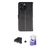 MARSİLYAN™- iPhone 15 Pro Max Kılıf Siluet Işık Serisi - Siyah Bilvis 5in1 5D Magic Hayalet Cam Ekran Koruyucu + Raze Metal Kamera Lens - GS