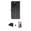 MARSİLYAN™- iPhone 15 Pro Max Kılıf Siluet Işık Serisi - Siyah Bilvis Hayalet Cam Ekran Koruyucu + Raze Metal Kamera Lens - SH