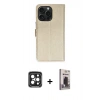 MARSİLYAN™- iPhone 15 Pro Max Kılıf Siluet Işık Serisi - Siyah Bilvis Hayalet Cam Ekran Koruyucu + PVD Metal Kamera Lens - SH