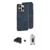 MARSİLYAN™- iPhone 15 Pro Max Kılıf Siluet Işık Serisi - Siyah Bilvis Hayalet Cam Ekran Koruyucu + Raze Metal Kamera Lens - TMGI