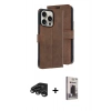 MARSİLYAN™- iPhone 15 Pro Max Kılıf Siluet Işık Serisi - Siyah Bilvis Hayalet Cam Ekran Koruyucu + Raze Metal Kamera Lens - TMGI