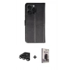 MARSİLYAN™- iPhone 15 Pro Max Kılıf Siluet Işık Serisi - Siyah Bilvis Hayalet Cam Ekran Koruyucu + Raze Metal Kamera Lens - TMGI