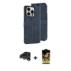 MARSİLYAN™- iPhone 15 Pro Max Kılıf Siluet Işık Serisi - Siyah Buffer Cam Ekran Koruyucu + Raze Metal Kamera Lens - GS