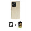 MARSİLYAN™- iPhone 15 Pro Max Kılıf Siluet Işık Serisi - Siyah Buffer Cam Ekran Koruyucu + PVD Metal Kamera Lens - GI