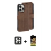 MARSİLYAN™- iPhone 15 Pro Max Kılıf Siluet Işık Serisi - Siyah Buffer Cam Ekran Koruyucu + PVD Metal Kamera Lens - GI