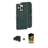 MARSİLYAN™- iPhone 15 Pro Max Kılıf Siluet Işık Serisi - Siyah Buffer Cam Ekran Koruyucu + Raze Metal Kamera Lens - TMGI