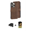MARSİLYAN™- iPhone 15 Pro Max Kılıf Siluet Işık Serisi - Siyah Buffer Cam Ekran Koruyucu + Raze Metal Kamera Lens - TMGI