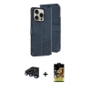 MARSİLYAN™- iPhone 15 Pro Max Kılıf Siluet Işık Serisi - Siyah Buffer Cam Ekran Koruyucu + Raze Metal Kamera Lens - LT