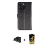 MARSİLYAN™- iPhone 15 Pro Max Kılıf Siluet Işık Serisi - Siyah Buffer Cam Ekran Koruyucu + Raze Metal Kamera Lens - TMGI