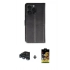 MARSİLYAN™- iPhone 15 Pro Max Kılıf Siluet Işık Serisi - Siyah Buffer Cam Ekran Koruyucu + Raze Metal Kamera Lens - LT