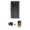 MARSİLYAN™- iPhone 15 Pro Max Kılıf Siluet Işık Serisi - Siyah Buffer Cam Ekran Koruyucu + Raze Metal Kamera Lens - SH