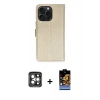 MARSİLYAN™- iPhone 15 Pro Max Kılıf Siluet Işık Serisi - Siyah Buffer Hayalet Cam Ekran Koruyucu + PVD Metal Kamera Lens - GI