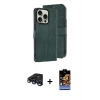 MARSİLYAN™- iPhone 15 Pro Max Kılıf Siluet Işık Serisi - Siyah Buffer Hayalet Cam Ekran Koruyucu + Raze Metal Kamera Lens - LT