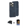 MARSİLYAN™- iPhone 15 Pro Max Kılıf Siluet Işık Serisi - Siyah Buffer Hayalet Cam Ekran Koruyucu + Raze Metal Kamera Lens - LT