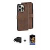 MARSİLYAN™- iPhone 15 Pro Max Kılıf Siluet Işık Serisi - Siyah Buffer Hayalet Cam Ekran Koruyucu + Raze Metal Kamera Lens - SH