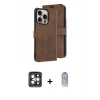 MARSİLYAN™- iPhone 15 Pro Max Kılıf Siluet Işık Serisi - Siyah Joko Magic 5D Cam + Gri PVD Metal Kamera Lens