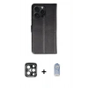 MARSİLYAN™- iPhone 15 Pro Max Kılıf Siluet Işık Serisi - Siyah Joko Magic 5D Cam + PVD Metal Kamera Lens - LT
