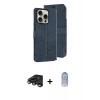 MARSİLYAN™- iPhone 15 Pro Max Kılıf Siluet Işık Serisi - Siyah Joko Magic 5D Cam + Titanyum Gri Raze Metal Kamera Lens