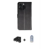 MARSİLYAN™- iPhone 15 Pro Max Kılıf Siluet Işık Serisi - Siyah Joko Magic 5D Cam + Titanyum Gri Raze Metal Kamera Lens