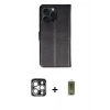 MARSİLYAN™- iPhone 15 Pro Max Kılıf Siluet Işık Serisi - Siyah Joko Magic 5D Hayalet Cam + PVD Metal Kamera Lens - GS