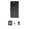 MARSİLYAN™- iPhone 15 Pro Max Kılıf Siluet Işık Serisi - Siyah Joko Magic 5D Hayalet Cam + PVD Metal Kamera Lens - SH