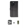 MARSİLYAN™- iPhone 15 Pro Max Kılıf Siluet Işık Serisi - Siyah Joko Magic 5D Hayalet Cam + PVD Metal Kamera Lens - LT