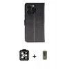 MARSİLYAN™- iPhone 15 Pro Max Kılıf Siluet Işık Serisi - Siyah Joko Magic 5D Hayalet Cam + PVD Metal Kamera Lens - TU