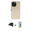 MARSİLYAN™- iPhone 15 Pro Max Kılıf Siluet Işık Serisi - Siyah Polymer Nano Ekran Koruyucu + Gümüş Raze Metal Kamera Lens