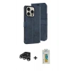 MARSİLYAN™- iPhone 15 Pro Max Kılıf Siluet Işık Serisi - Siyah Polymer Nano Ekran Koruyucu + Gümüş Raze Metal Kamera Lens