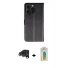 MARSİLYAN™- iPhone 15 Pro Max Kılıf Siluet Işık Serisi - Siyah Polymer Nano Ekran Koruyucu + Gümüş Raze Metal Kamera Lens