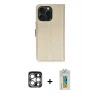 MARSİLYAN™- iPhone 15 Pro Max Kılıf Siluet Işık Serisi - Siyah Polymer Nano Ekran Koruyucu + PVD Metal Kamera Lens - GS
