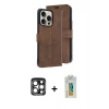 MARSİLYAN™- iPhone 15 Pro Max Kılıf Siluet Işık Serisi - Siyah Polymer Nano Ekran Koruyucu + PVD Metal Kamera Lens - LT