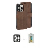 MARSİLYAN™- iPhone 15 Pro Max Kılıf Siluet Işık Serisi - Siyah Polymer Nano Ekran Koruyucu + PVD Metal Kamera Lens - GS