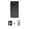 MARSİLYAN™- iPhone 15 Pro Max Kılıf Siluet Işık Serisi - Siyah Polymer Nano Ekran Koruyucu + PVD Metal Kamera Lens - TU