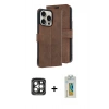 MARSİLYAN™- iPhone 15 Pro Max Kılıf Siluet Işık Serisi - Siyah Polymer Nano Ekran Koruyucu + PVD Metal Kamera Lens - GI