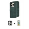 MARSİLYAN™- iPhone 15 Pro Max Kılıf Siluet Işık Serisi - Siyah Polymer Nano Ekran Koruyucu + PVD Metal Kamera Lens - GS
