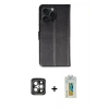 MARSİLYAN™- iPhone 15 Pro Max Kılıf Siluet Işık Serisi - Siyah Polymer Nano Ekran Koruyucu + PVD Metal Kamera Lens - GI