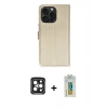 MARSİLYAN™- iPhone 15 Pro Max Kılıf Siluet Işık Serisi - Siyah Polymer Nano Ekran Koruyucu + Siyah PVD Metal Kamera Lens